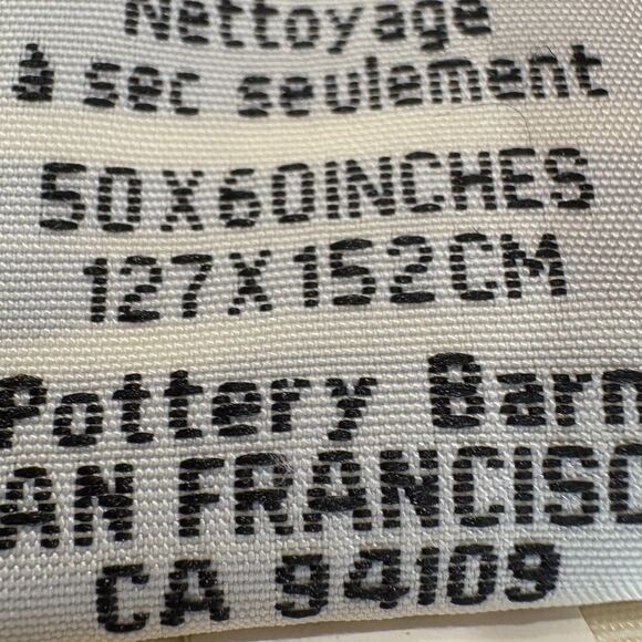 Pottery Barn Faux Fur Throw Blanket Ivory White Cozy Plush 50" x 60" - Picture 7 of 8